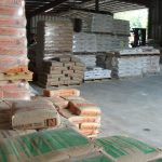 pallets of bagged cement and mortar
